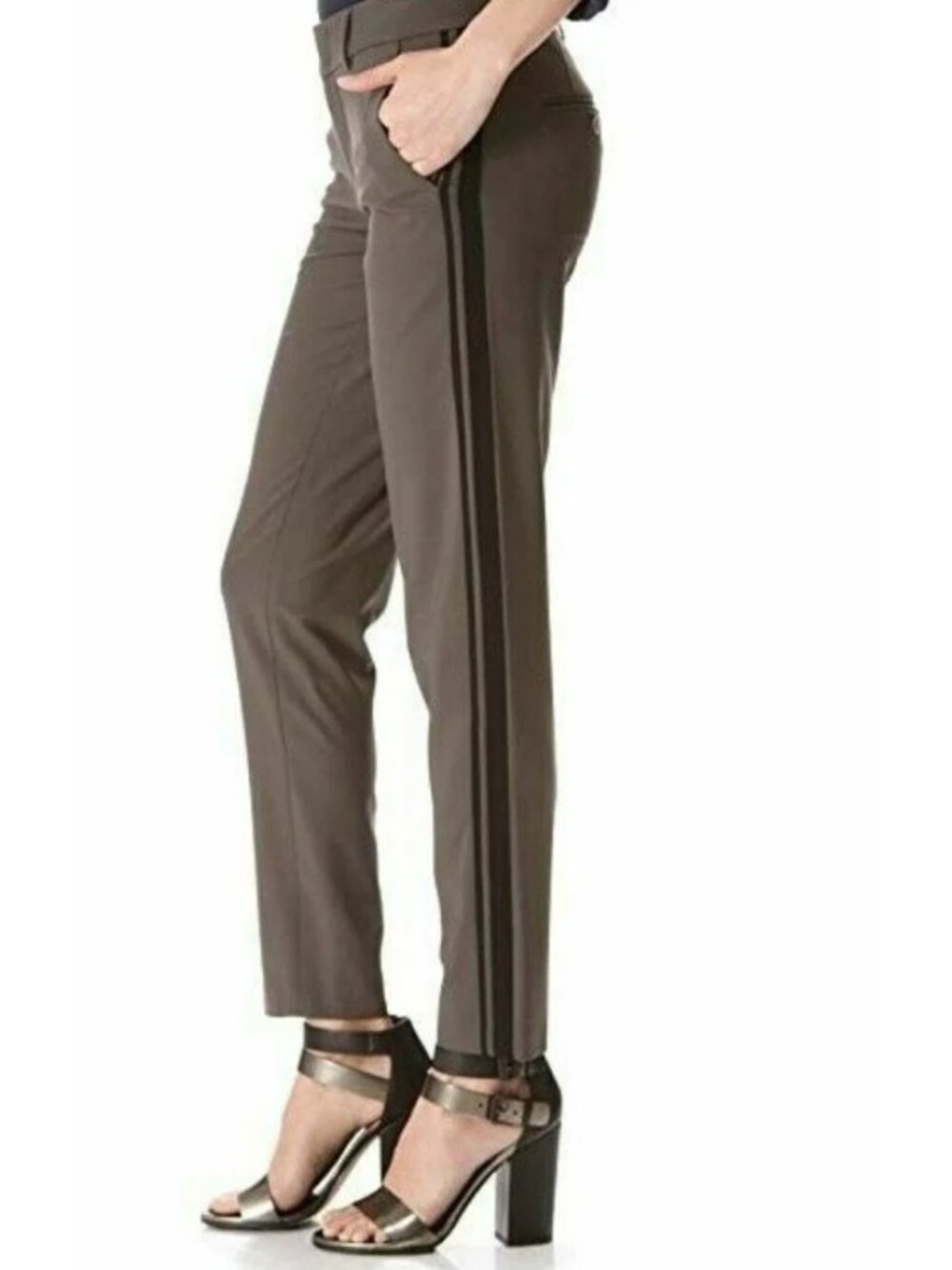 Vince Wool Blend Dress Pants Womens 12 Brown Slim Full Length